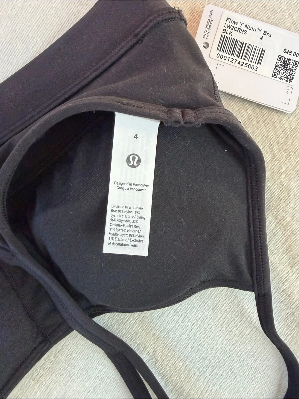 Lululemon Flow Y Bra Nulu black
